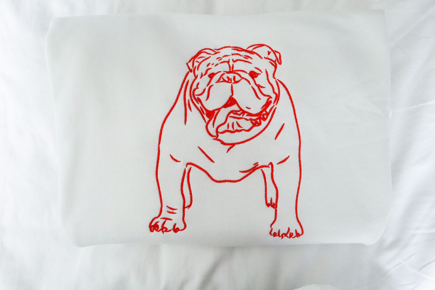 English Bulldog Pullover (White)