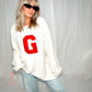 Boyfriend Letterman Corded Crew