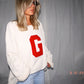 Boyfriend Letterman Corded Crew