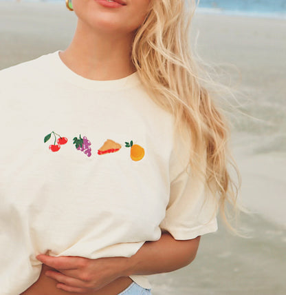 Embroidered Sweet Treat Cropped Tee