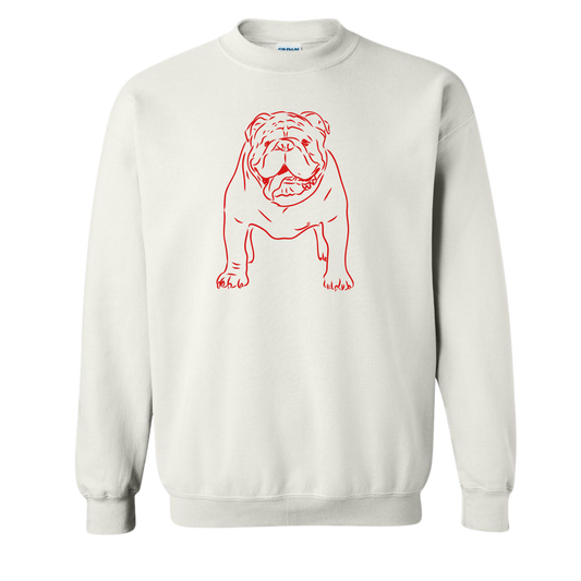 English Bulldog Pullover (White)