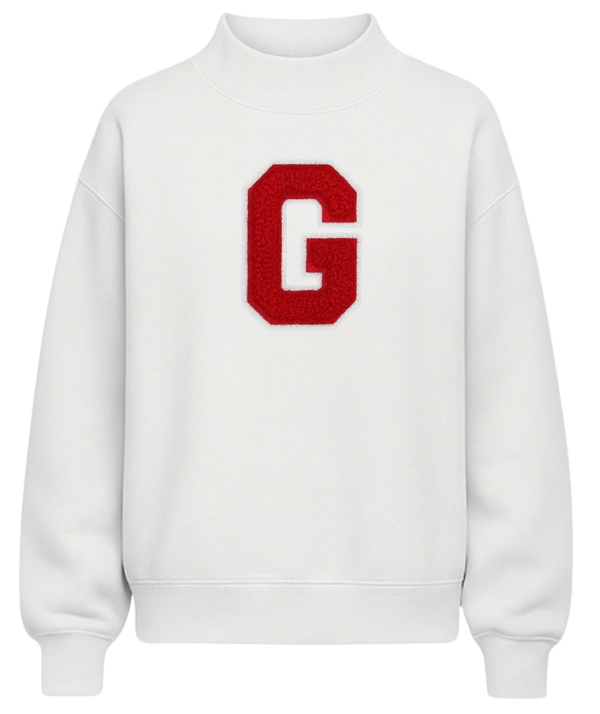 Letterman Mock Neck (White)