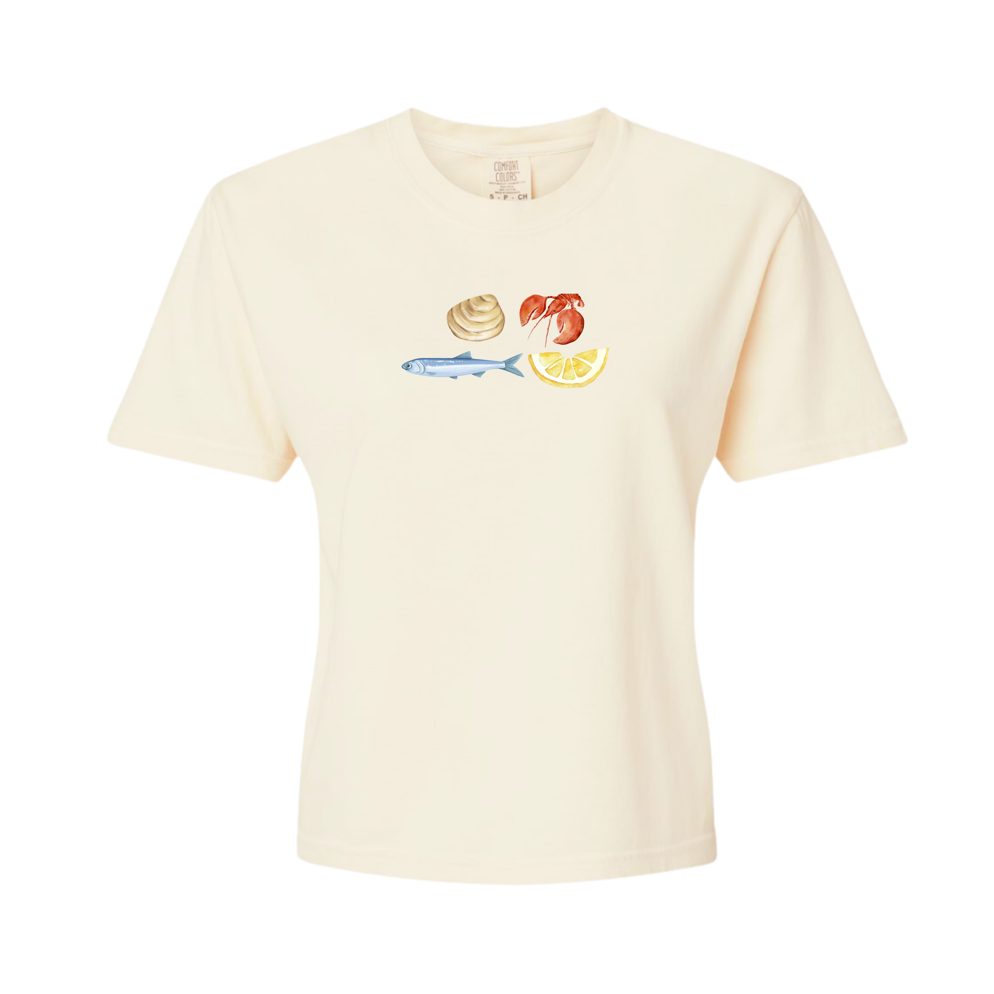 Embroidered Lemon Pasta Cropped Tee